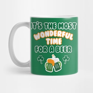 Funny Irish St Patricks Day Drinking Most Wonderful Time For A Beer Mug